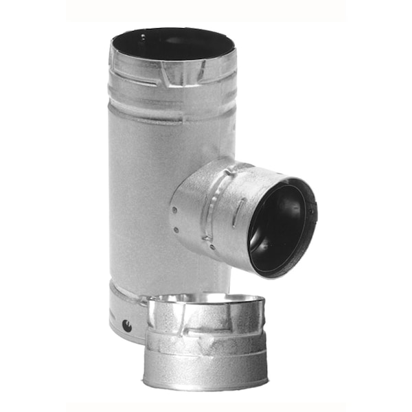 DuraVent 4 in. X 3 in. X 4 in. Galvanized Steel Tee with Clean-Out Cap